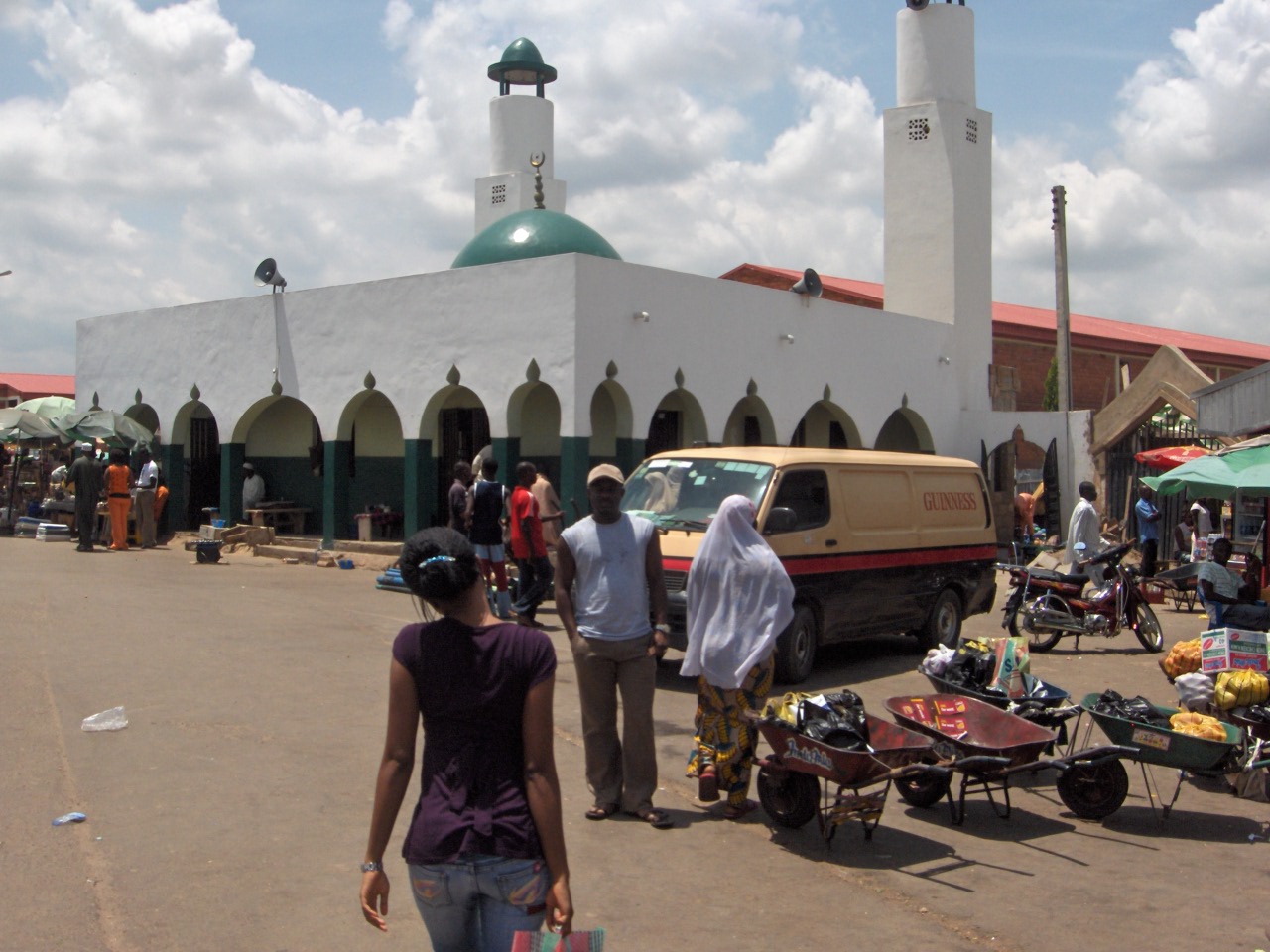porters outside the mosque