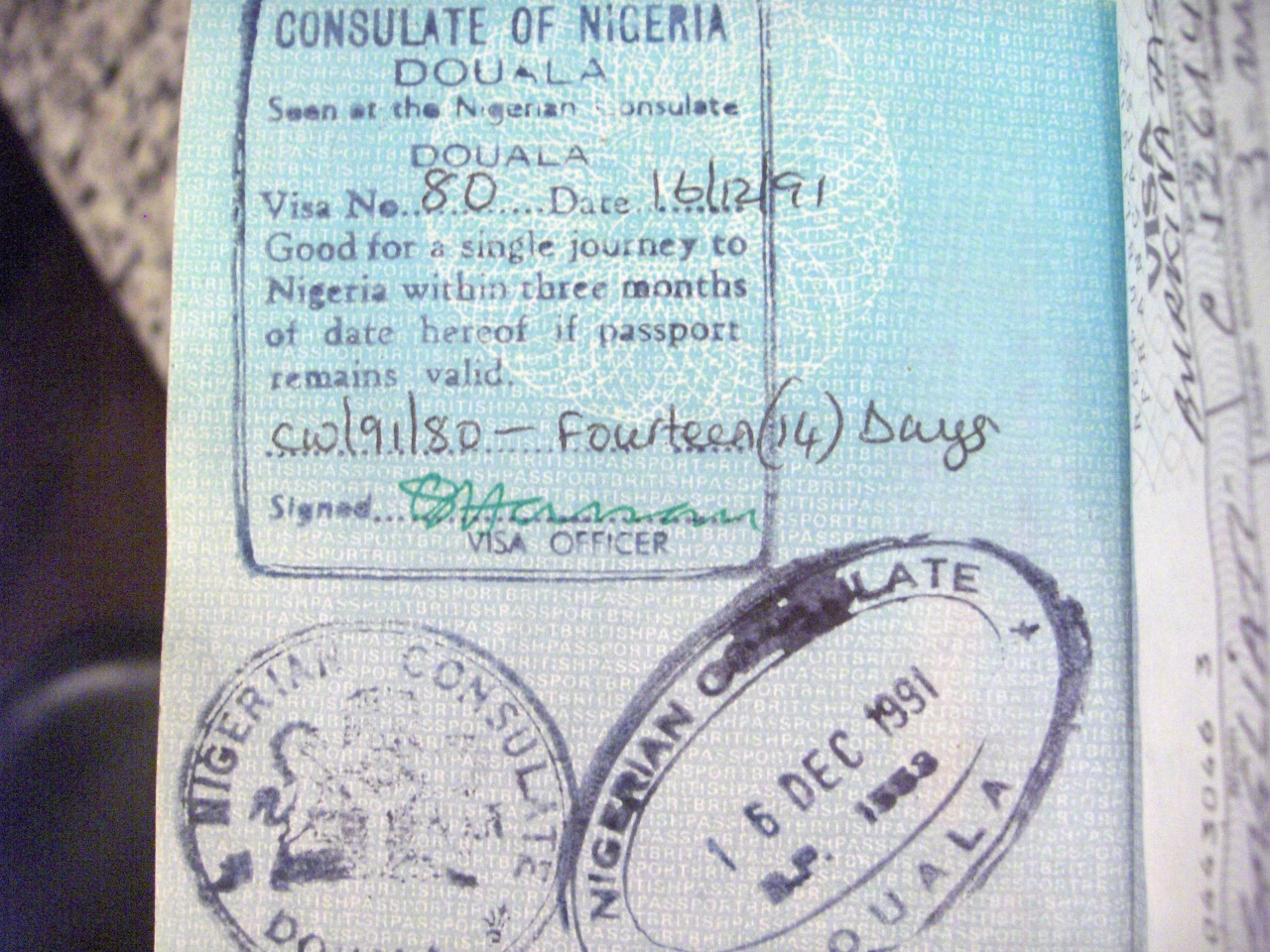 Visa stamp