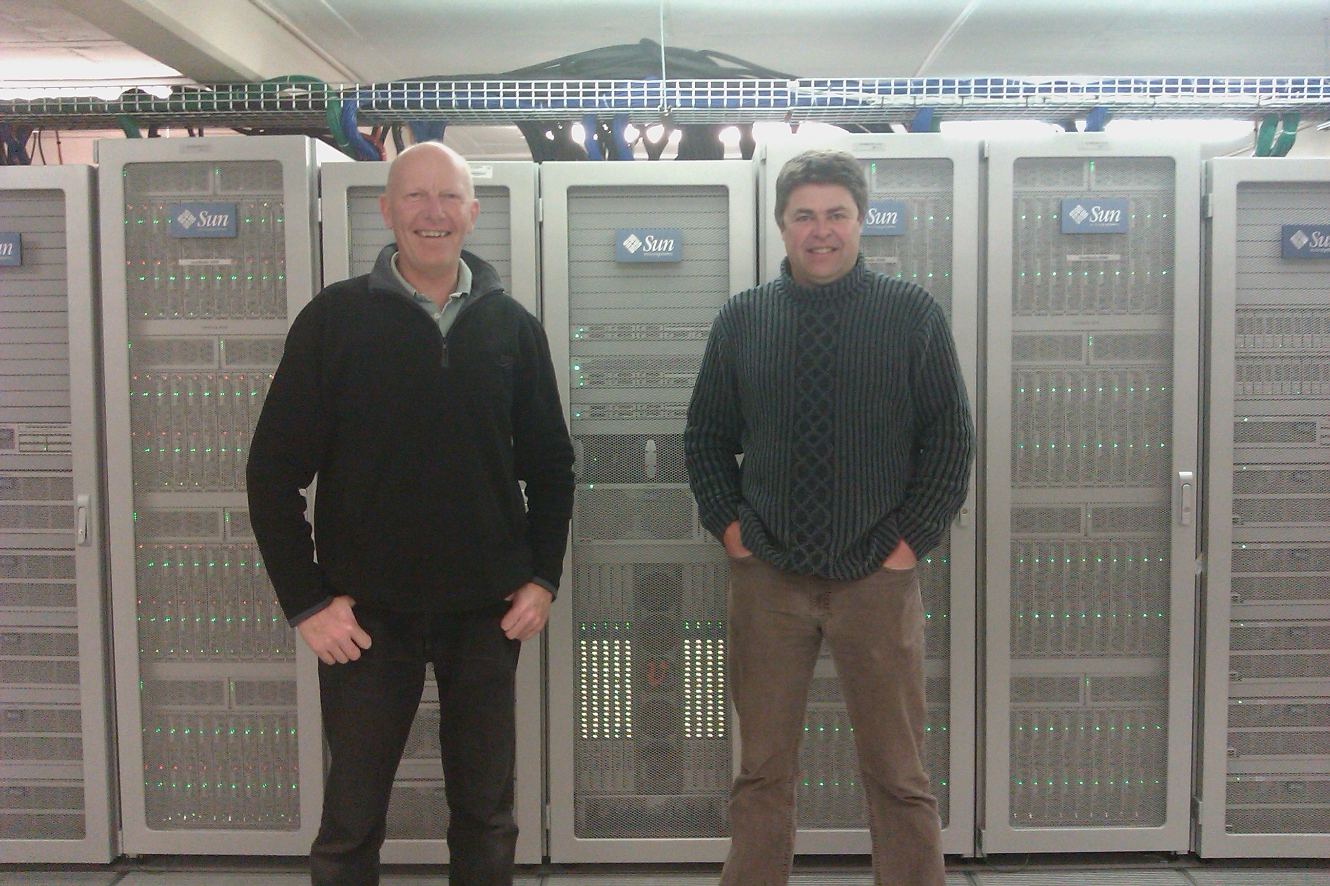 Myself and Stewart Bernard in front of the CHPC Sun cluster